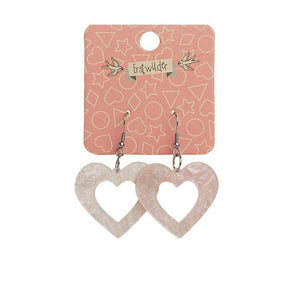 Erstwilder Essentials Heart Ripple Glitter Resin Drop Earrings - Pink EE1005-RG2000