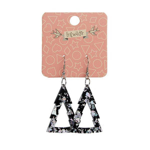 Erstwilder Essentials Tree Chunky Glitter Resin Drop Earrings - Holographic Silver EE1010-CG7200