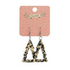 Tree Chunky Glitter Resin Drop Earrings - Gold