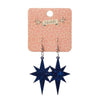 Erstwilder Essentials Starburst Ripple Glitter Resin Drop Earrings - Dark Blue EE1002-RG3100