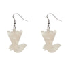 Erstwilder Essentials Wagtail Ripple Glitter Resin Drop Earrings - Cream EE1024-RG8100