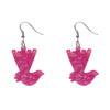 Erstwilder Essentials Wagtail Textured Resin Drop Earrings - Fuchsia EE1024-T2300