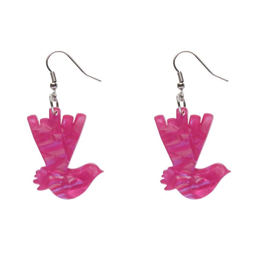 Erstwilder Essentials Wagtail Textured Resin Drop Earrings - Fuchsia EE1024-T2300