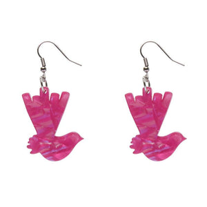 Erstwilder Essentials Wagtail Textured Resin Drop Earrings - Fuchsia EE1024-T2300