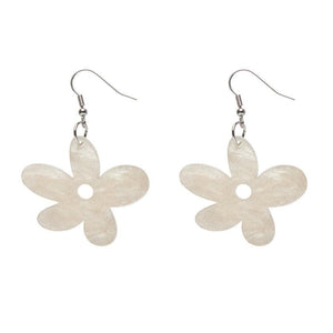 Erstwilder Essentials Flower Ripple Glitter Resin Drop Earrings - Cream EE1023-RG8100