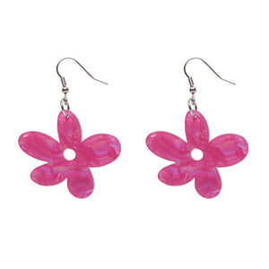 Erstwilder Essentials Flower Textured Resin Drop Earrings - Fuchsia EE1023-T2300