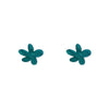 Flower Ripple Glitter Resin Stud Earrings - Green