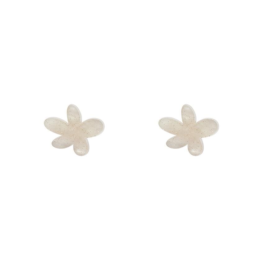 Erstwilder Essentials Flower Ripple Glitter Resin Stud Earrings - Cream EE0016-RG8100