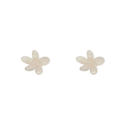 Erstwilder Essentials Flower Ripple Glitter Resin Stud Earrings - Cream EE0016-RG8100