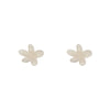 Flower Ripple Glitter Resin Stud Earrings - Cream