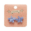 Flower Ripple Resin Stud Earrings - Blue