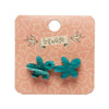 Erstwilder Essentials Flower Ripple Glitter Resin Stud Earrings - Green EE0016-RG4000