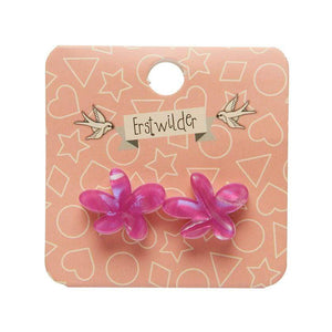 Erstwilder Essentials Flower Textured Resin Stud Earrings - Fuchsia EE0016-T2300