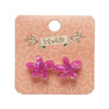 Flower Textured Resin Stud Earrings - Fuchsia