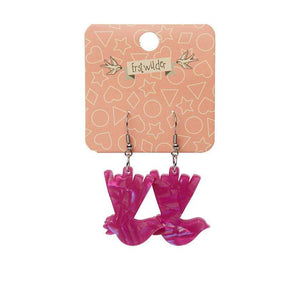 Erstwilder Essentials Wagtail Textured Resin Drop Earrings - Fuchsia EE1024-T2300