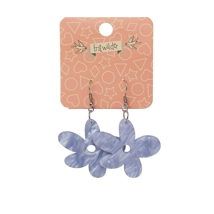 Erstwilder Essentials Flower Ripple Resin Drop Earrings - Blue EE1023-R3000