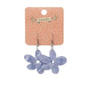 Flower Ripple Resin Drop Earrings - Blue