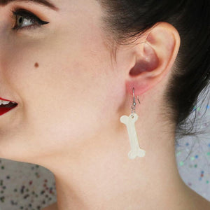 Erstwilder Essentials Bones Ripple Resin Drop Earrings - Cream EE1014-RI8100