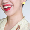 Erstwilder Essentials Circle Bubble Resin Stud Earrings - Yellow EE0004-BU6000