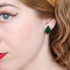 Diamond Bubble Resin Stud Earrings - Emerald