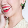 Erstwilder Essentials Diamond Textured Resin Stud Earrings - Emerald EE0003-RI4100