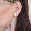 Diamond Bubble Resin Stud Earrings - Light Yellow
