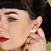 Erstwilder Essentials Bird Ripple Glitter Resin Stud Earrings - Cream EE0015-RG8100