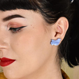 Erstwilder Essentials Bird Ripple Resin Stud Earrings - Blue EE0015-R3000