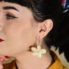 Erstwilder Essentials Flower Ripple Glitter Resin Drop Earrings - Cream EE1023-RG8100