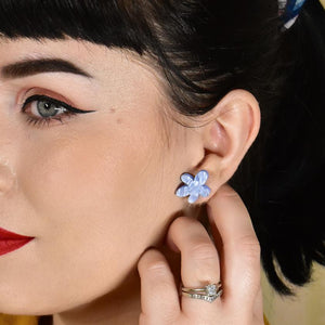 Erstwilder Essentials Flower Ripple Resin Stud Earrings - Blue EE0016-R3000