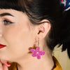 Erstwilder Essentials Flower Textured Resin Drop Earrings - Fuchsia EE1023-T2300