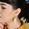 Kookaburra Ripple Glitter Resin Drop Earrings - Cream