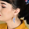 Kookaburra Ripple Resin Drop Earrings - Blue