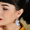Wagtail Ripple Resin Drop Earrings - Blue