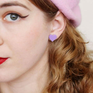 Erstwilder Essentials Heart Solid Resin Stud Earrings - Lavender EE0005-SO5100