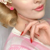 Heart Solid Resin Stud Earrings - Pink
