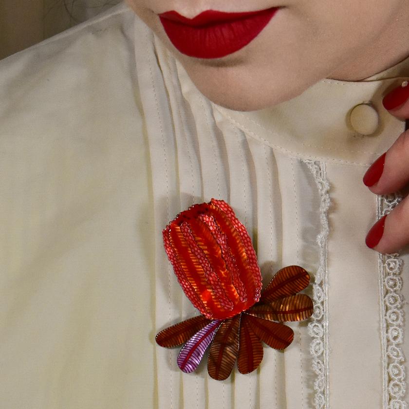Erstwilder Bushy Blush Brooch BH7271-9012