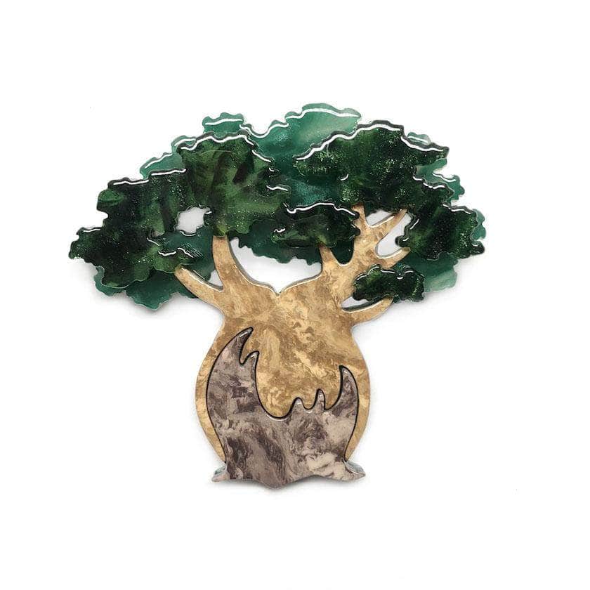 Erstwilder Bulbous Baobab Tree Brooch BH6727-9040