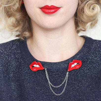 Erstwilder Double Feature Lips Double Brooch BH6651-1080