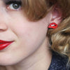 Double Feature Lips Stud Earrings