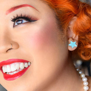 Erstwilder Essentials Star Bubble Resin Stud Earrings - Mint EE0002-BU4300