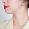 Star Textured Resin Stud Earrings - Silver