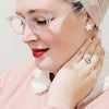 Star Solid Resin Stud Earrings - White