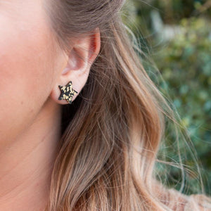 Erstwilder Essentials Star Chunky Glitter Resin Stud Earrings - Yellow Gold EE0002-CG6065