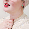 Erstwilder Essentials Triangle Glitter Resin Stud Earrings - Green EE0001-SG4000