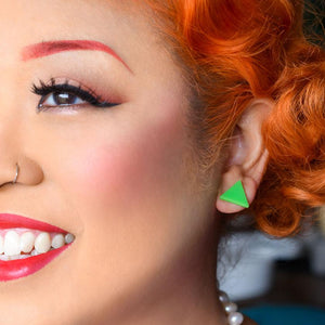 Erstwilder Essentials Triangle Solid Resin Stud Earrings - Green EE0001-SO4000