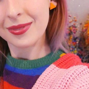 Erstwilder Essentials Triangle Solid Resin Stud Earrings - Orange EE0001-SO6100