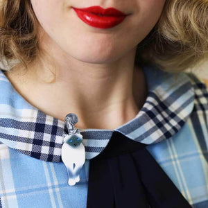 Erstwilder Lena the Blue Eyed Birman Cat Brooch BH5918-8073