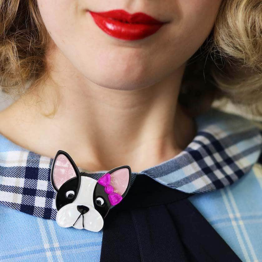 Erstwilder Felicia the Frenchie Dog Brooch BH5632-8050