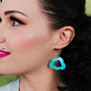 Cloud Glitter Resin Drop Earrings - Blue